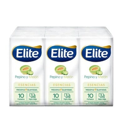 Pañuelos Elite "Paquete de 6 unidades Pepino y melón" de 10 pañuelos c/u Elite
